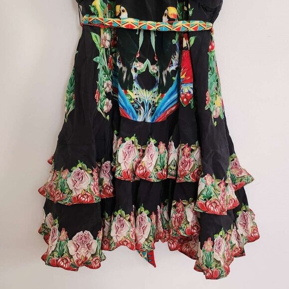 Camilla Dress Toucan Mini Button Down Frill Play Medium b96 - Picture 10 of 16